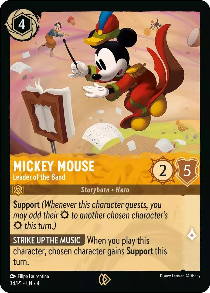 Mickey Mouse - Leader of the Band Lorcana Card Review | Lorcania